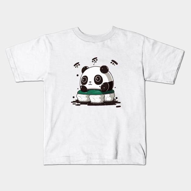 Sushi panda Kids T-Shirt by DragonDream